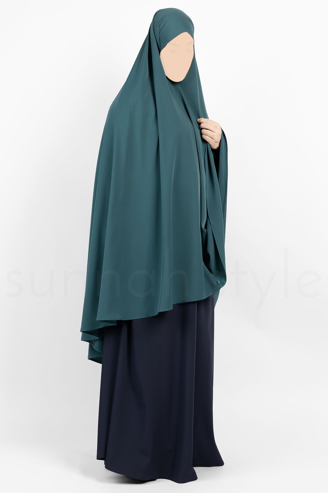 Sunnah Style Essentials Tie-Back Khimar Knee Length Teal
